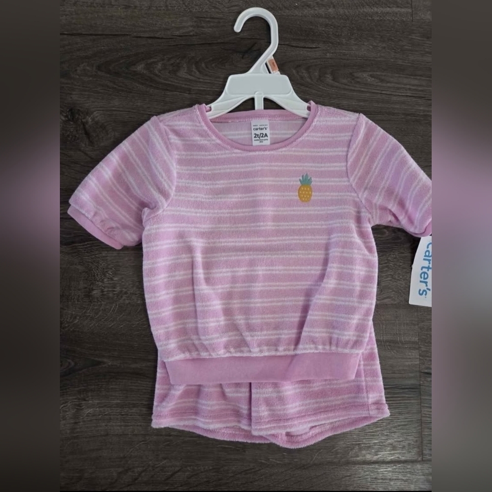 Carter's Girls Striped Terry Outfit Size 2t NWT